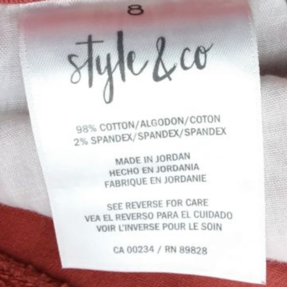 Style & Co Terracotta Capri Jeans NWT! - Picture 4 of 4
